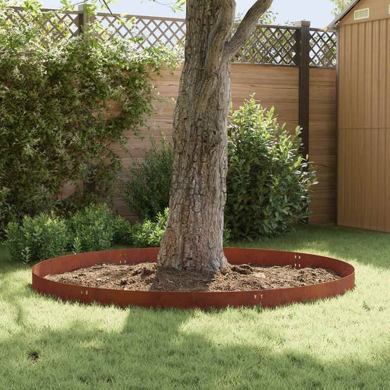 Bordure de jardin acier aménagement extérieur démarcation 10pcs 100x20cm rouillé - ComfortXL Outdoor Living - Image 4