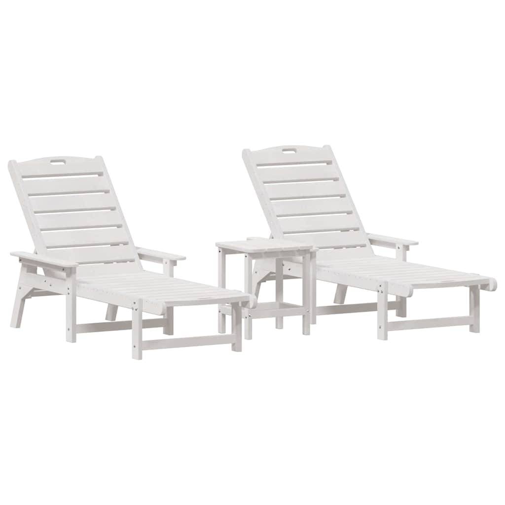 Vidaxl - Transat 3 pcs Blanc Polyéthylène vidaXL 3335854 - Image 2