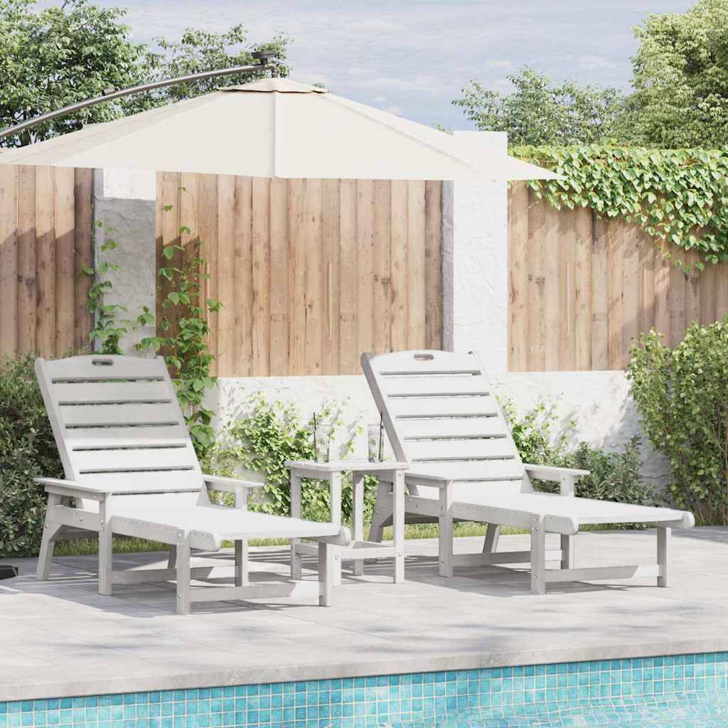 Vidaxl - Transat 3 pcs Blanc Polyéthylène vidaXL 3335854 - Image 1