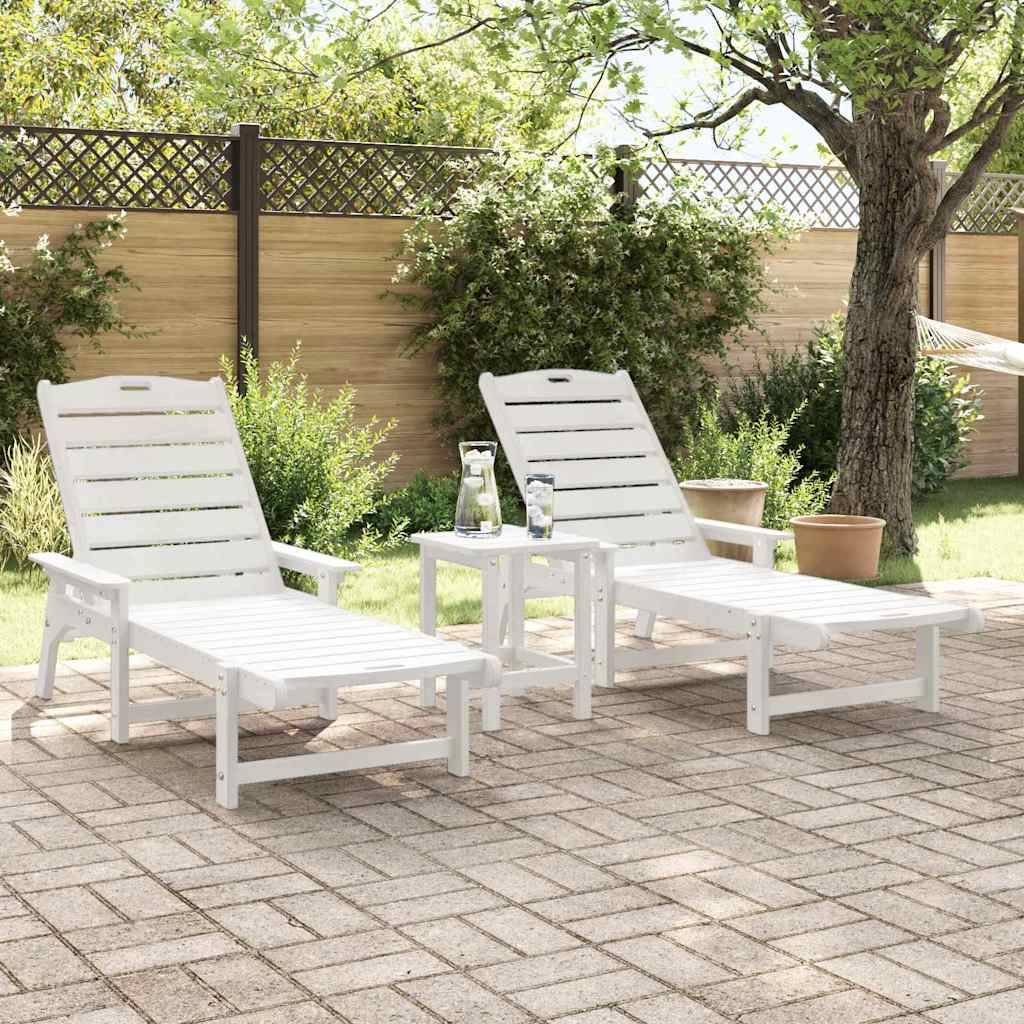 Vidaxl - Transat 3 pcs Blanc Polyéthylène vidaXL 3335854 - Image 5