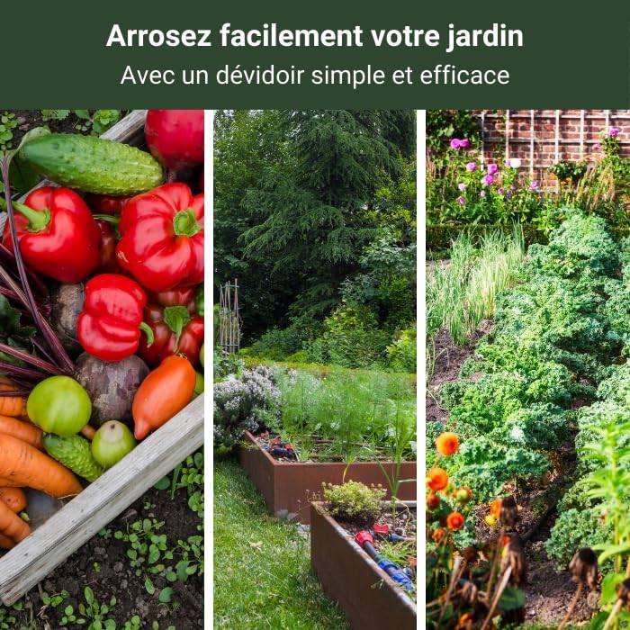 Jardibric - Jardibric - Dévidoir Arrosage Mural Automatique 35 m Ø12,5 mm - Enrouleur Rétractable Pivotant 180° - Rallonge 2 m + Lance et Raccords - Image 3