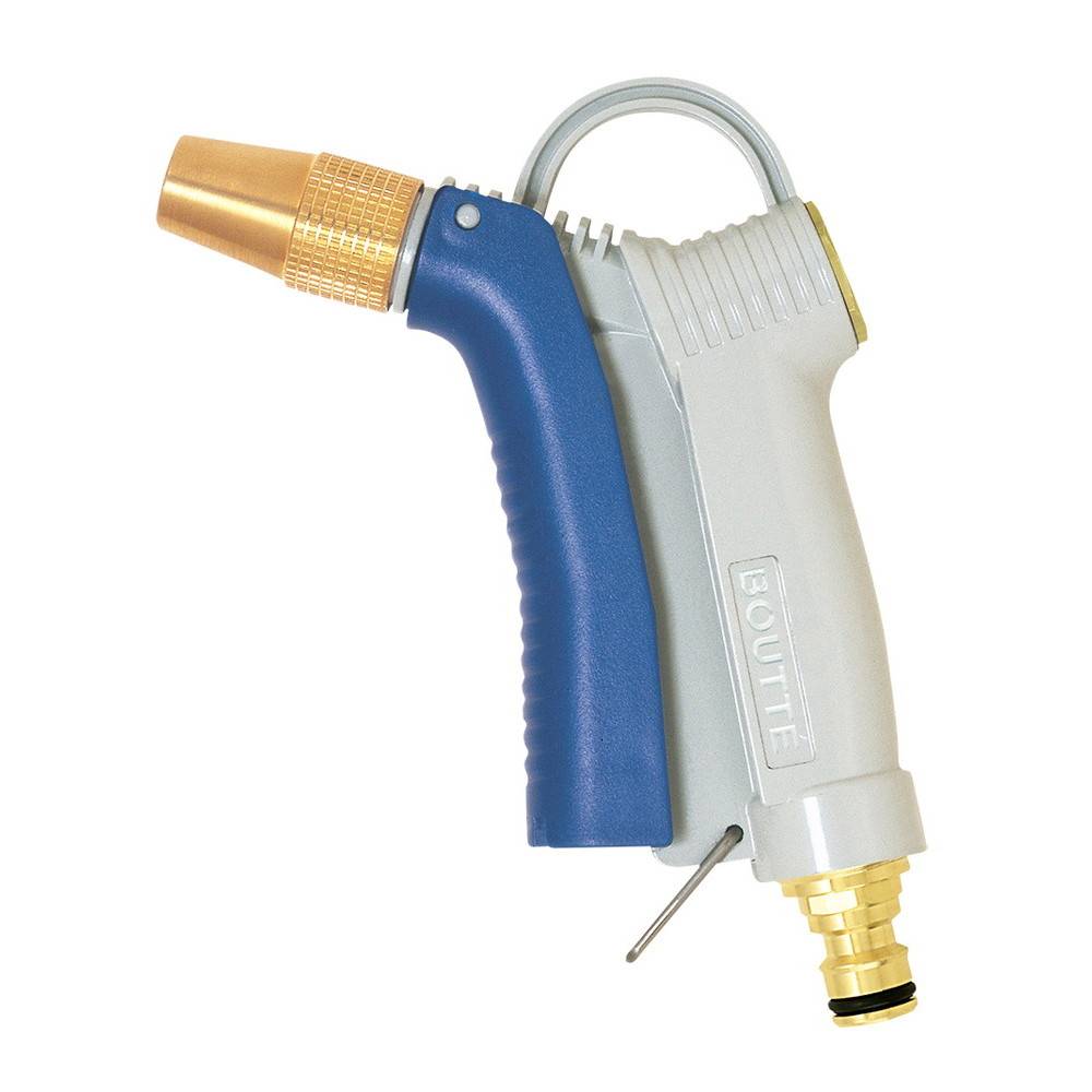 Pistolet tout métal sans régulateur de débit, multijet avec raccord rapide Boutté