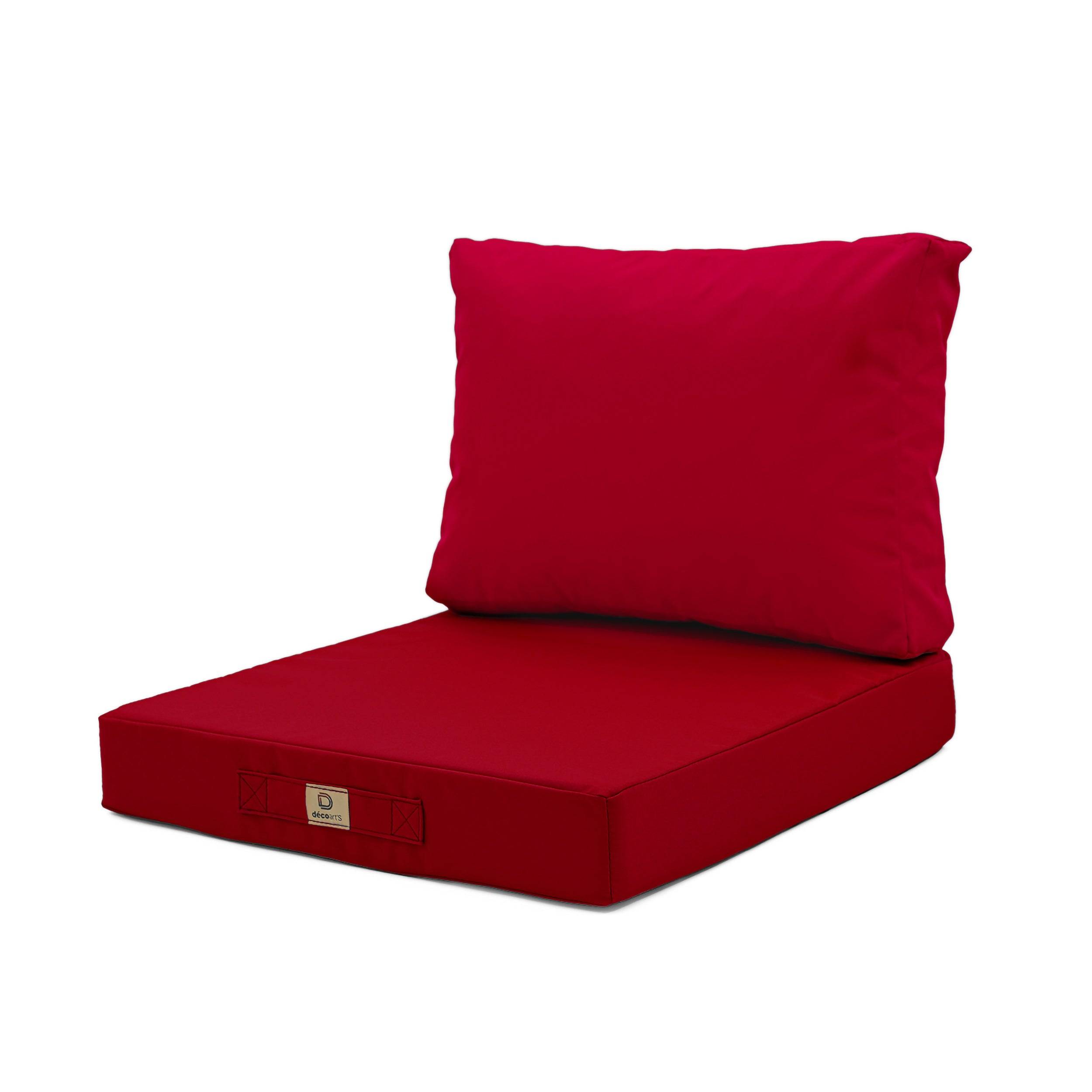 Coussins pour salon de jardin déhoussable 60x70cm Rouge - Déco arts - Image 1