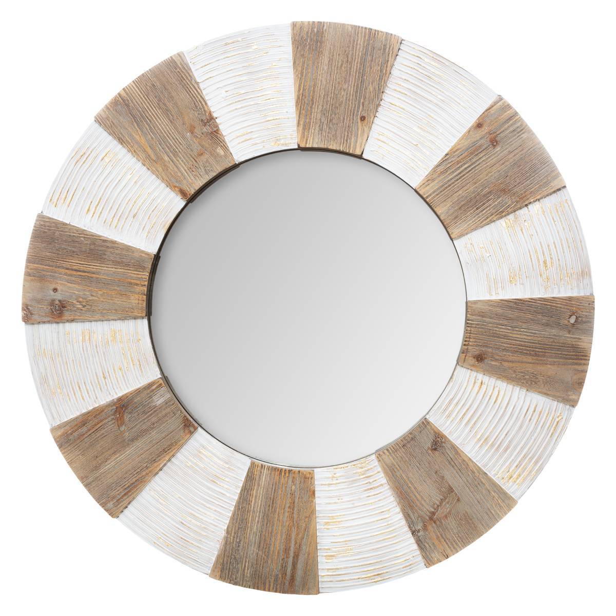 Atmosphera - Miroir "Jade" relief en bois D90cm - Atmosphera Créateur d'intérieur - Image 1