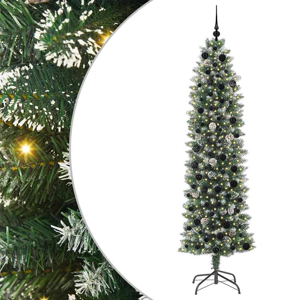 ComfortXL - Kit Sapin de Noël Slim 210 cm Floconné avec 300 LED, 120 Boules et Pommes de Pin – ComfortXL Outdoor Living - Image 2