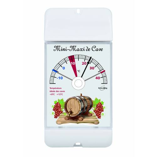 Inovalley - Thermomètre MINI-MAXI de CAVE blanc