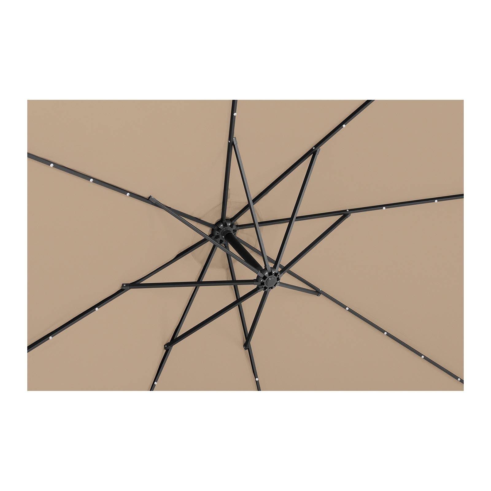 Helloshop26 - Parasol déporté avec LED - taupe - rond - diamètre 300 cm - inclinable - Image 5