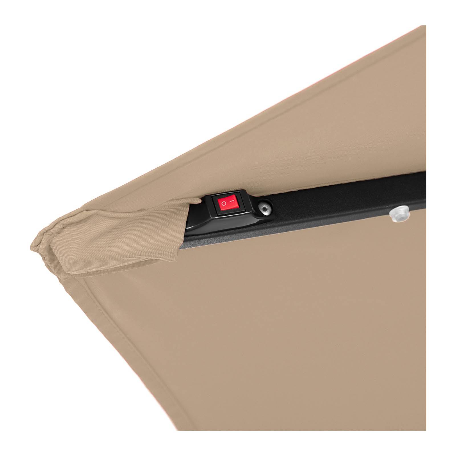 Helloshop26 - Parasol déporté avec LED - taupe - rond - diamètre 300 cm - inclinable - Image 8