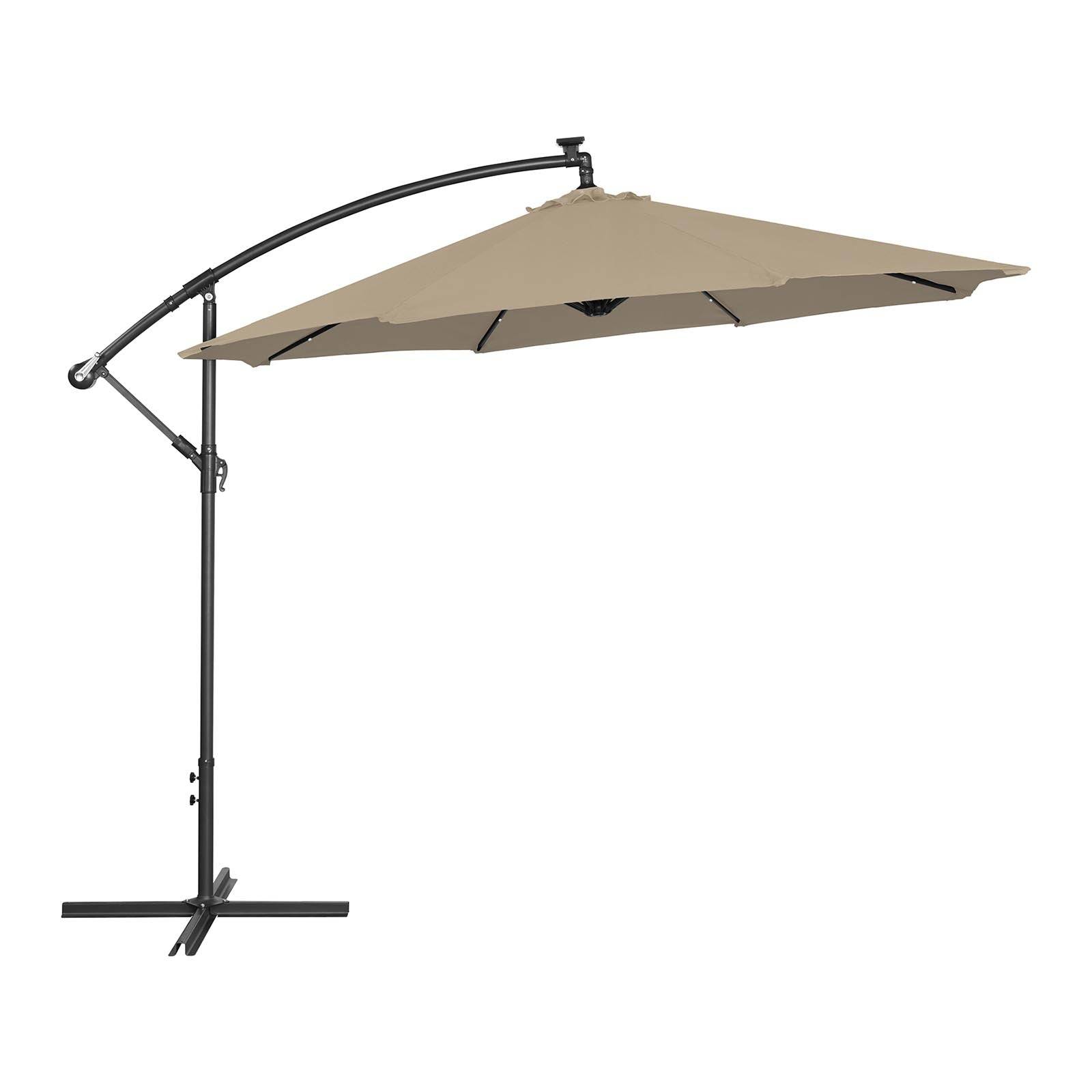 Helloshop26 - Parasol déporté avec LED - taupe - rond - diamètre 300 cm - inclinable - Image 2