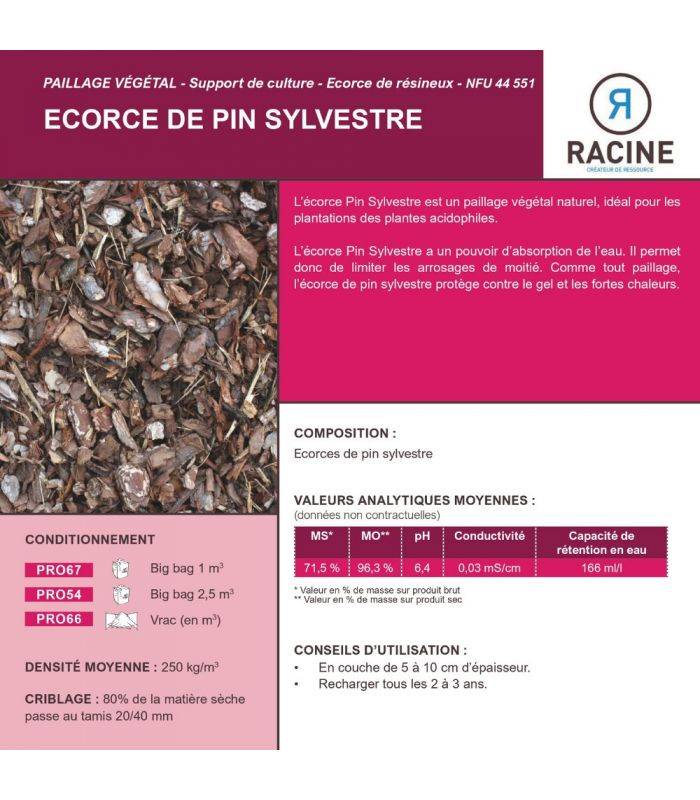 Paillage écorce de pin sylvestre 20/40mm, Big bag 1m3 - PRO67 - Image 3
