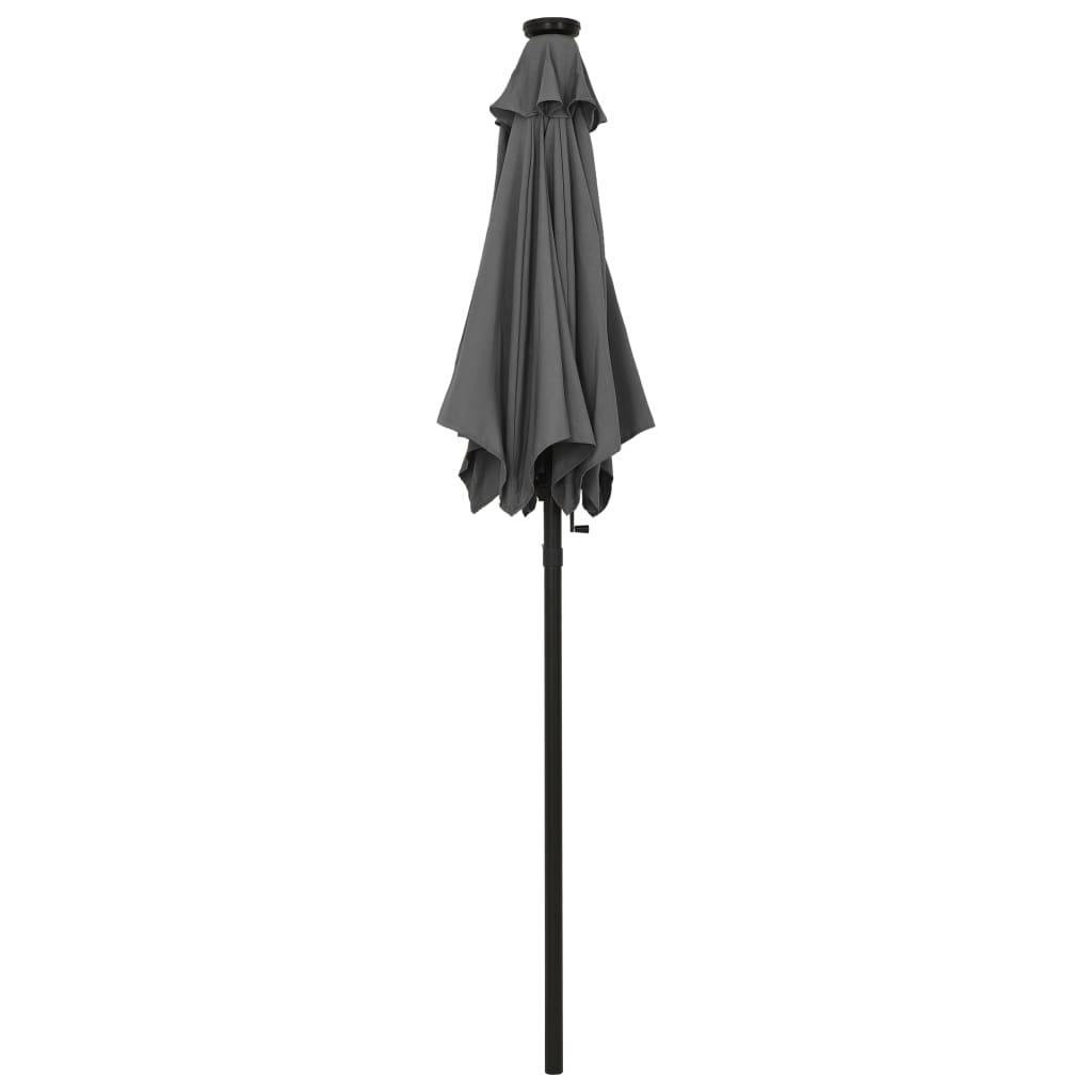 Parasol de jardin | Parasol d'extérieur avec lumières LED anthracite aluminium Maison Chic - Image 3