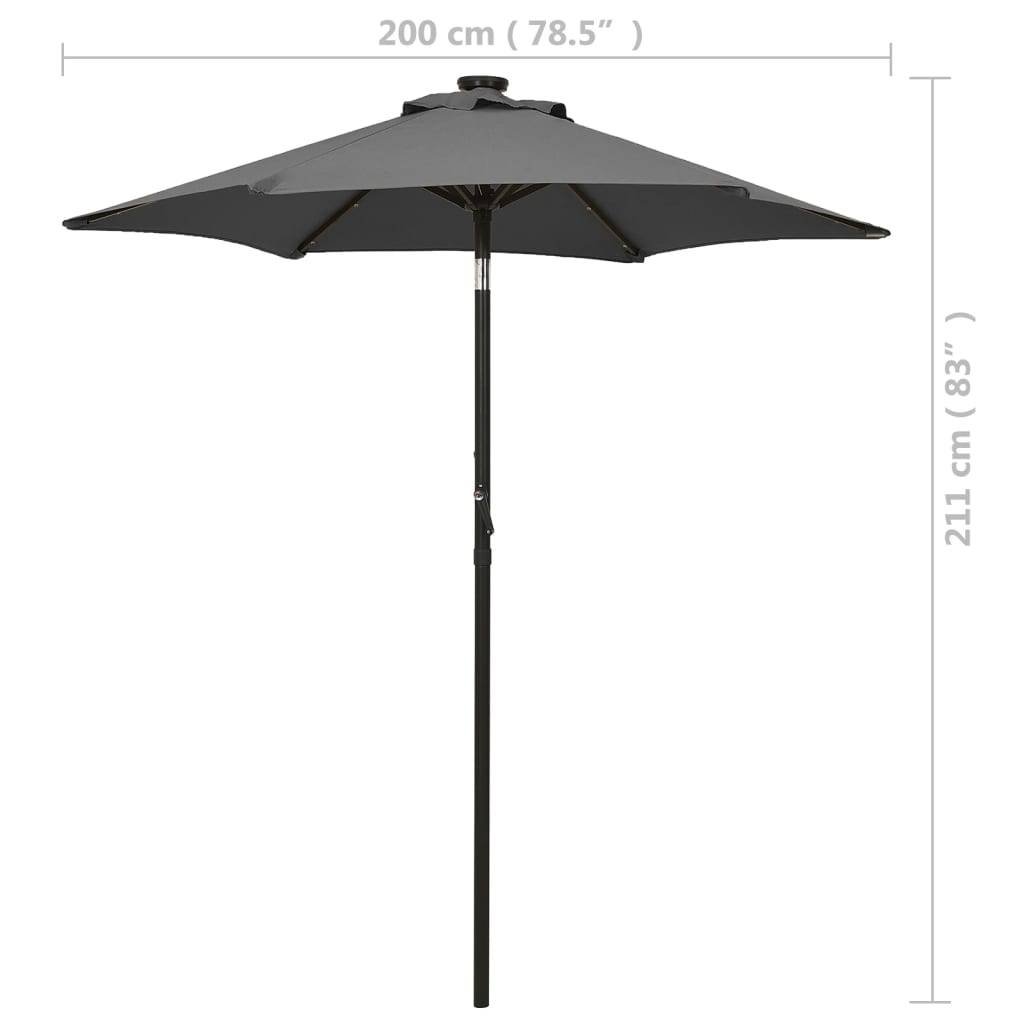 Parasol de jardin | Parasol d'extérieur avec lumières LED anthracite aluminium Maison Chic - Image 9