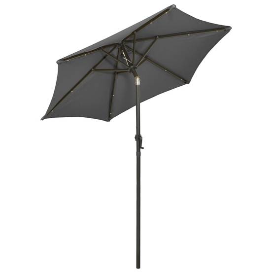 Parasol de jardin | Parasol d'extérieur avec lumières LED anthracite aluminium Maison Chic - Image 4