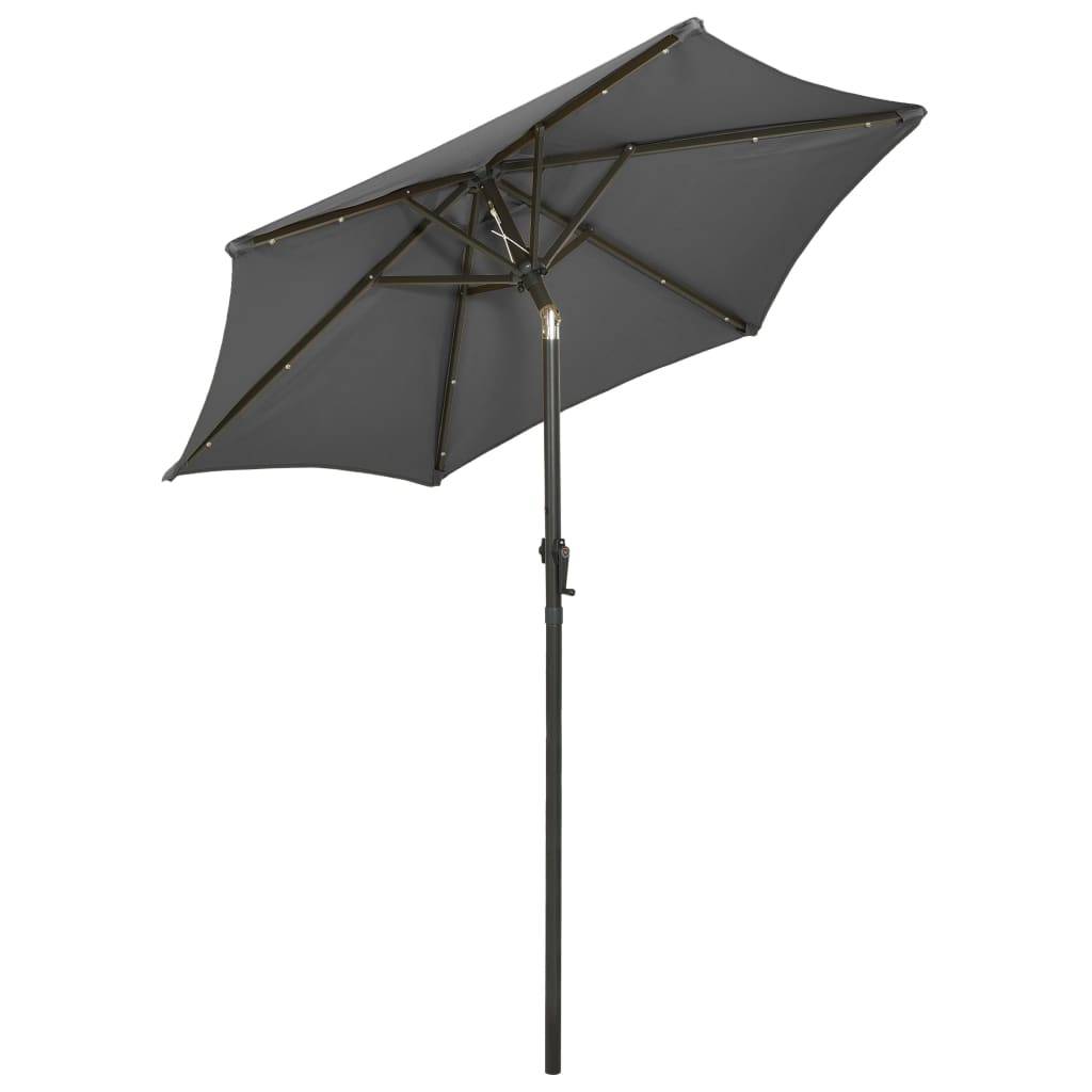 Parasol de jardin | Parasol d'extérieur avec lumières LED anthracite aluminium Maison Chic - Image 4