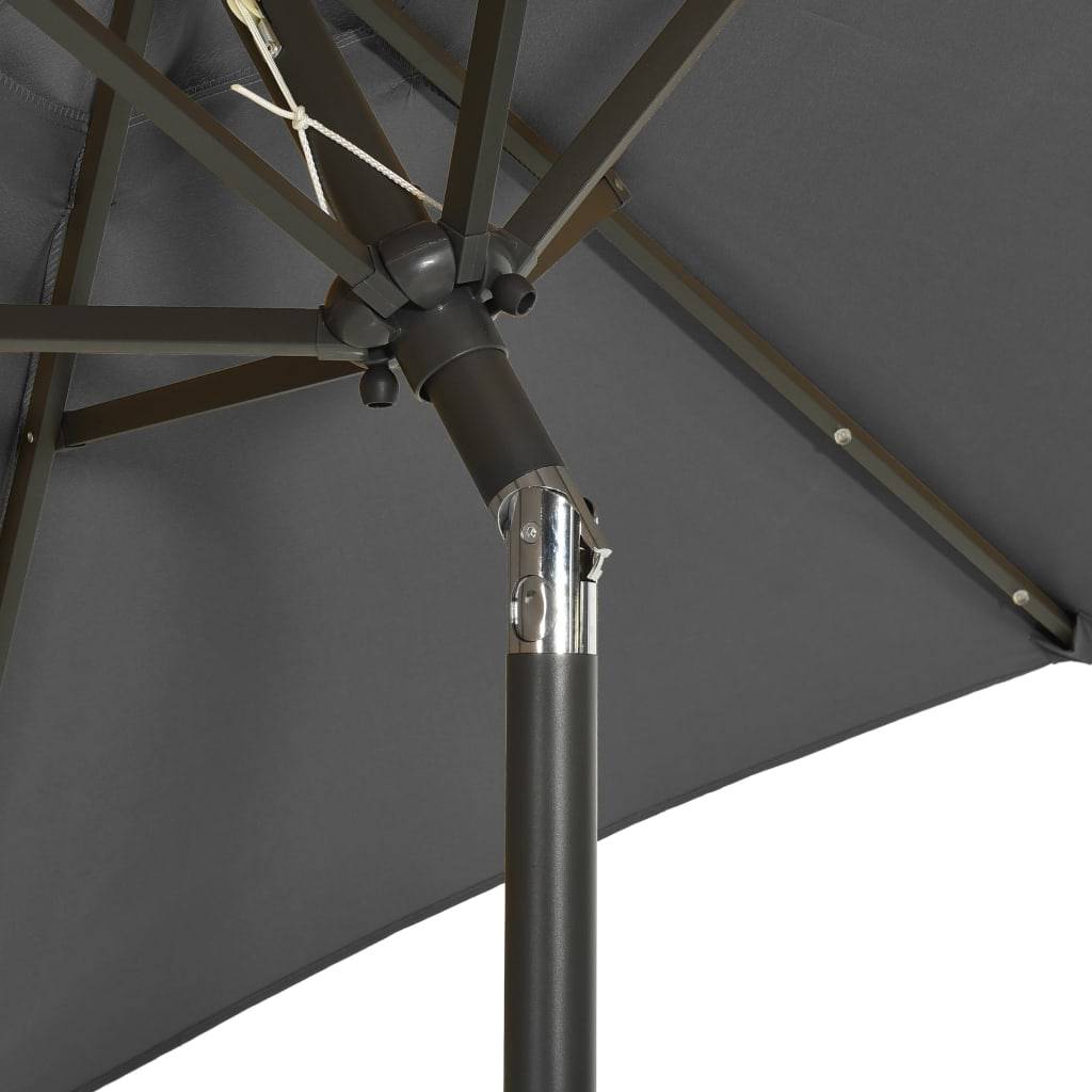 Parasol de jardin | Parasol d'extérieur avec lumières LED anthracite aluminium Maison Chic - Image 6