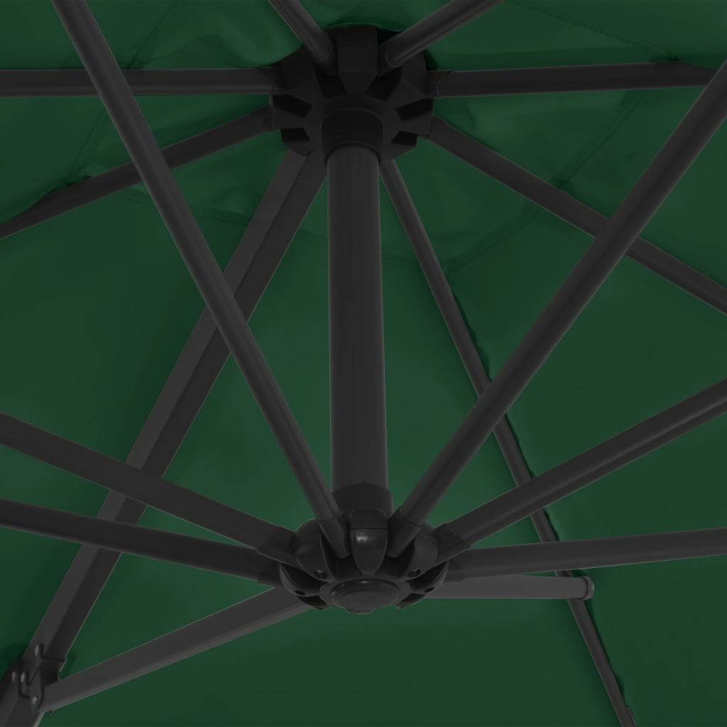 Helloshop26 - Parasol meuble de jardin en porte-à-faux avec mât en acier 250 x 250 cm vert - Image 6