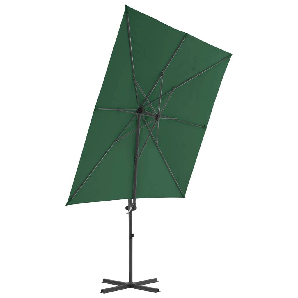 Helloshop26 - Parasol meuble de jardin en porte-à-faux avec mât en acier 250 x 250 cm vert - Image 3