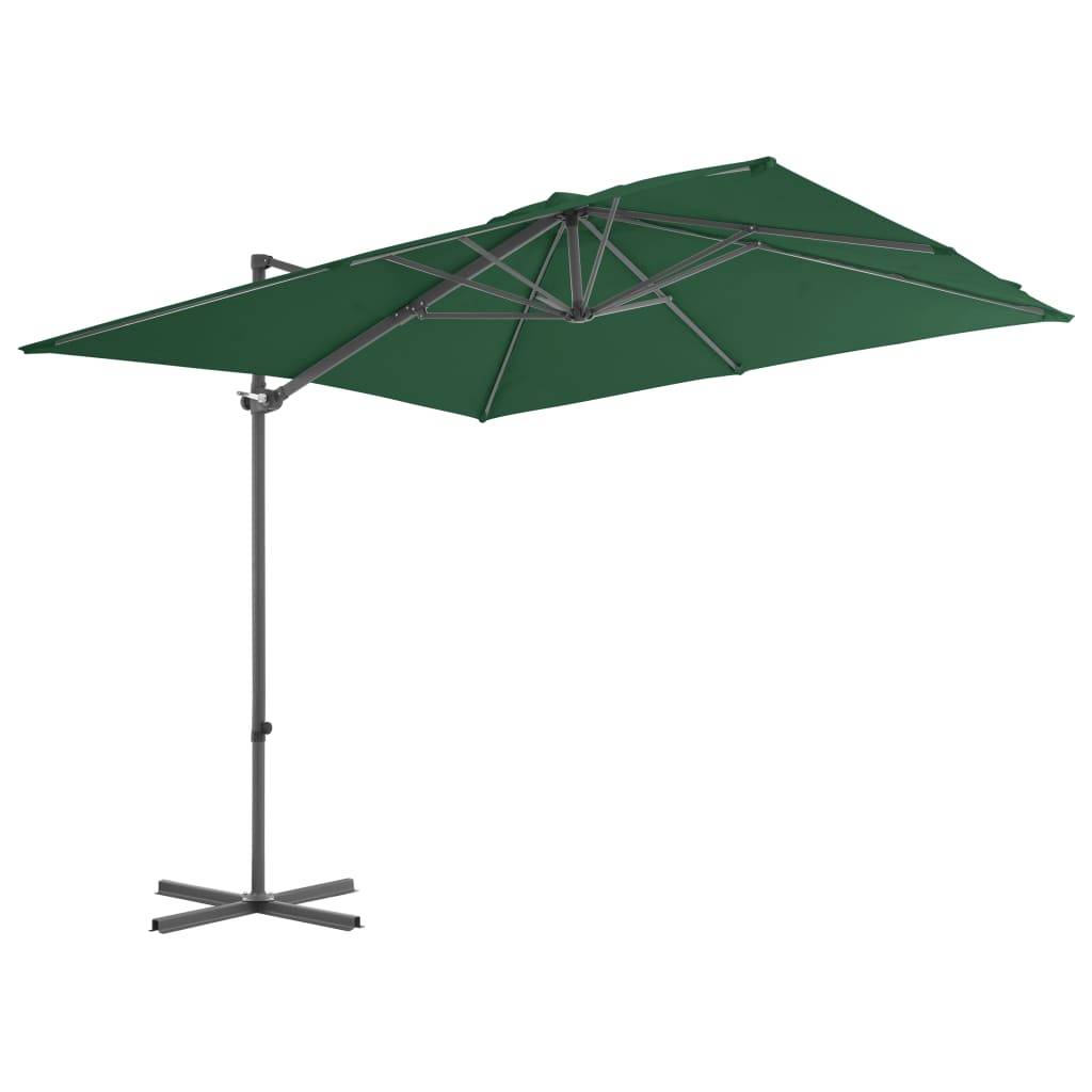 Helloshop26 - Parasol meuble de jardin en porte-à-faux avec mât en acier 250 x 250 cm vert - Image 2