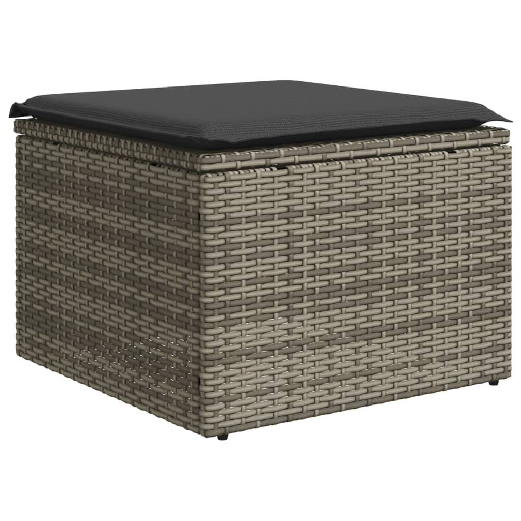 Vidaxl - Salon de jardin avec coussins 7 pcs gris résine tressée vidaXL 3224688 - Image 6