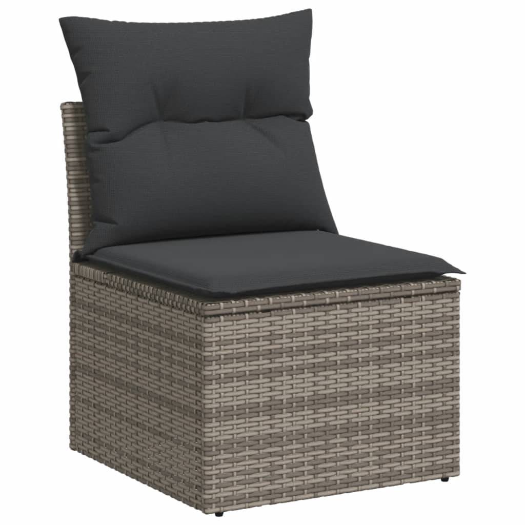 Vidaxl - Salon de jardin avec coussins 7 pcs gris résine tressée vidaXL 3224688 - Image 8