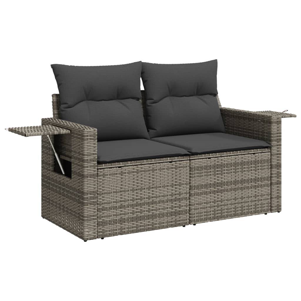 Vidaxl - Salon de jardin avec coussins 7 pcs gris résine tressée vidaXL 3224688 - Image 5
