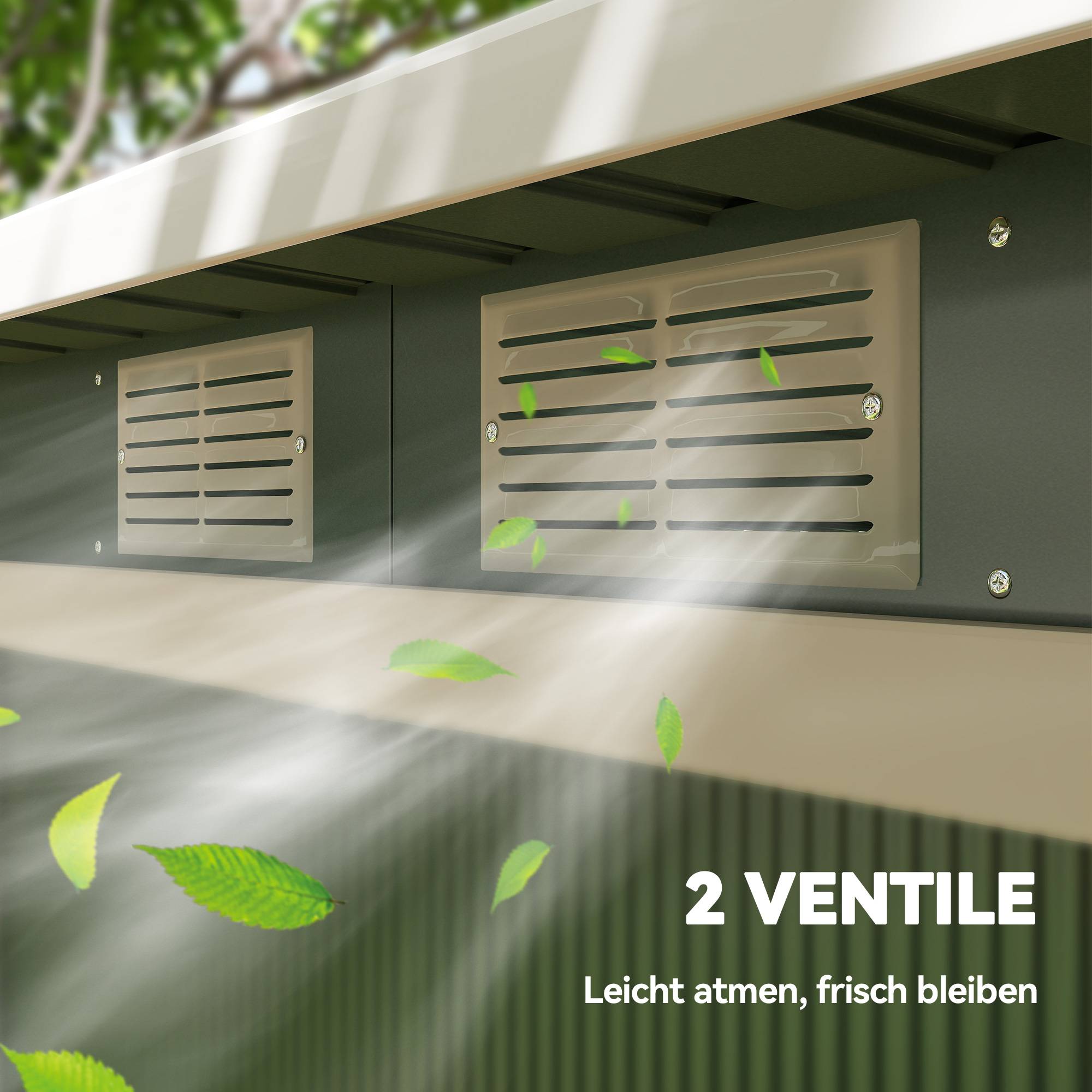 ComfortXL - Abri de jardin métal 280 x 130 x 172 cm anthracite vert clair rangement jardin toit monopente - ComfortXL Outdoor Living - Image 10