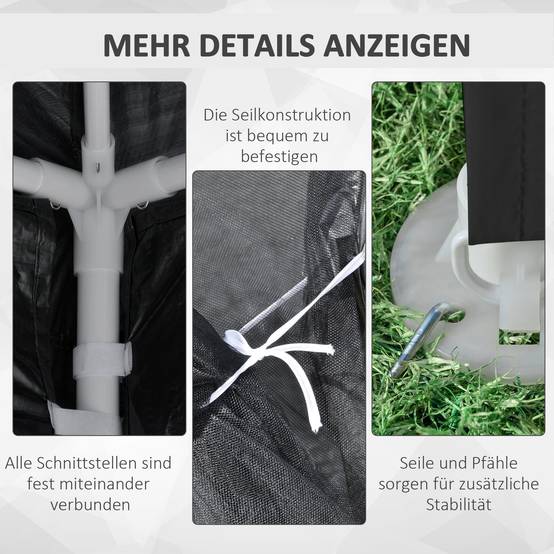 Tonnelle Jardin Métal PE 4x3m Moustiquaires Gris Foncé Fêtes Événements - ComfortXL Outdoor Living - Image 6