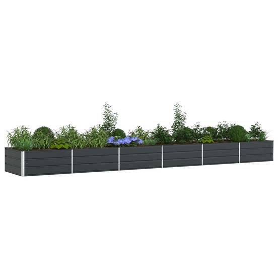 ComfortXL - Très Grand Carré Potager Acier Galvanisé 580x100x45 cm Anthracite - ComfortXL Outdoor Living - Image 3