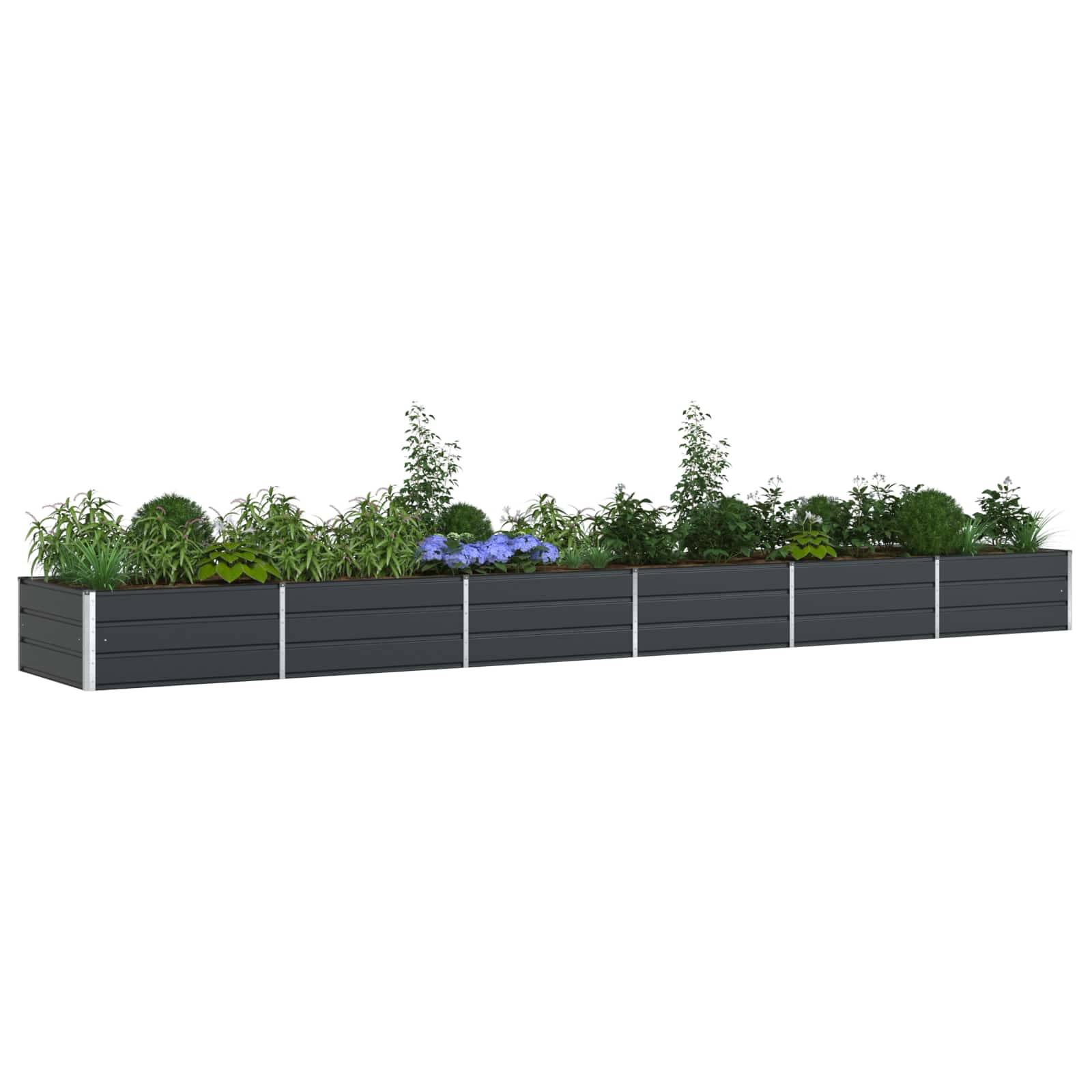ComfortXL - Très Grand Carré Potager Acier Galvanisé 580x100x45 cm Anthracite - ComfortXL Outdoor Living - Image 3