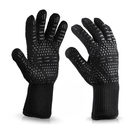 1 Paire Gants De Barbecue Noir - IntiMeg - Image 1