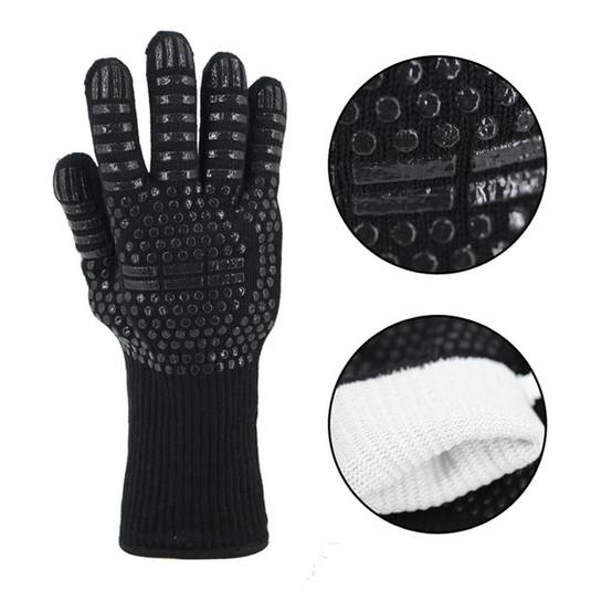 1 Paire Gants De Barbecue Noir - IntiMeg - Image 2