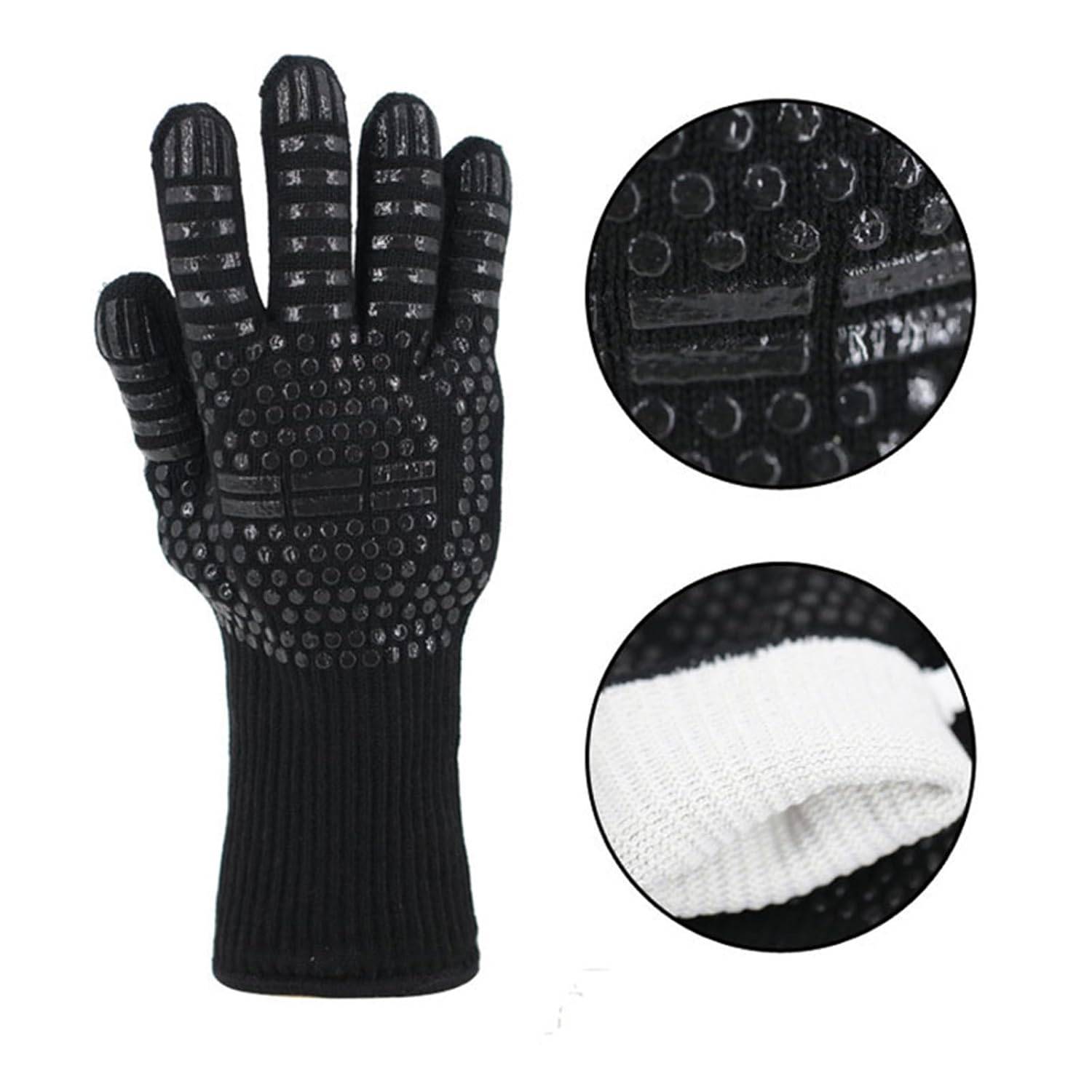 1 Paire Gants De Barbecue Noir - IntiMeg - Image 2
