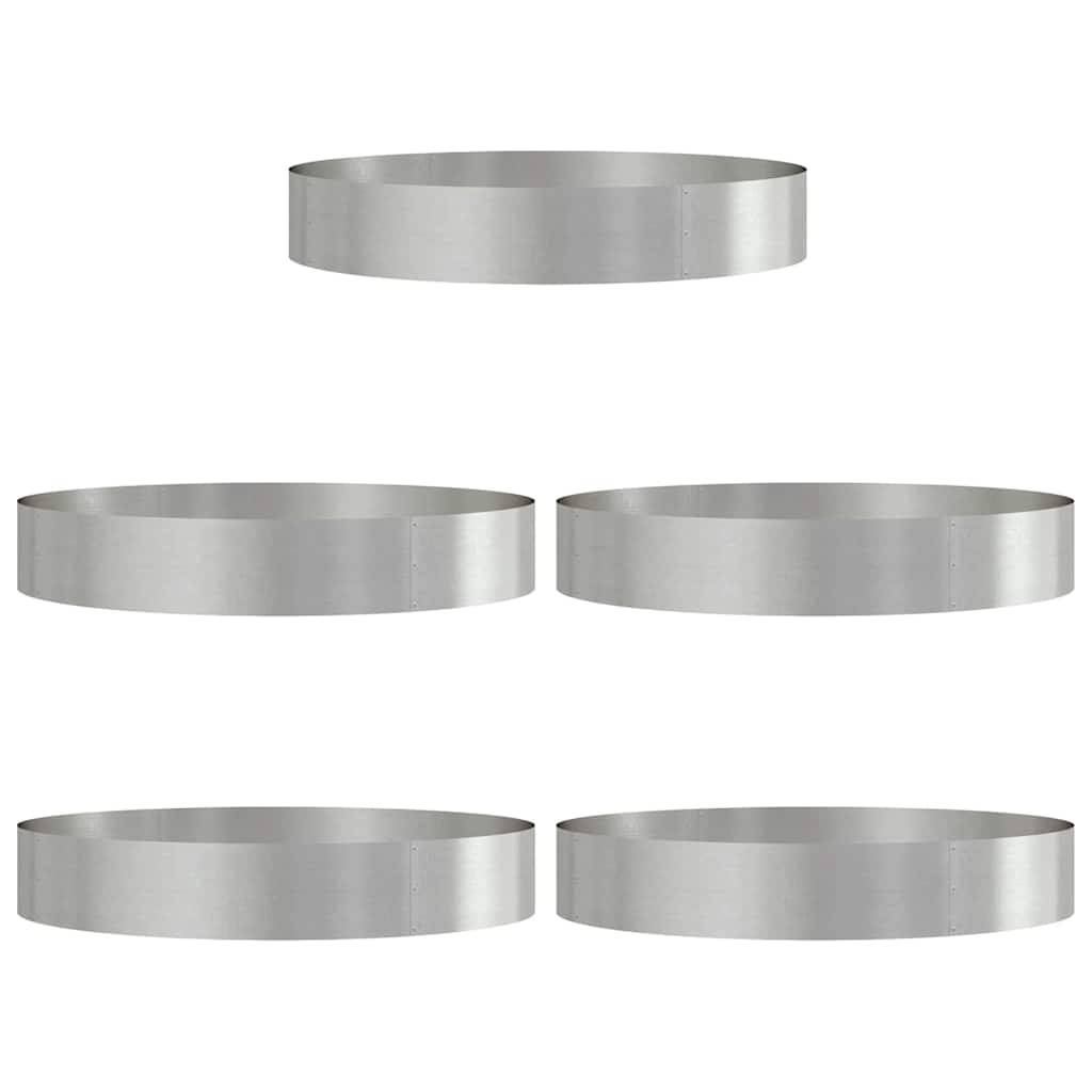 Vidaxl - Anneau de jardinière 5 pc-Anneau de plantation-Anneau de pot Argenté 120 x 120 x 20 cm 338649 - Image 2