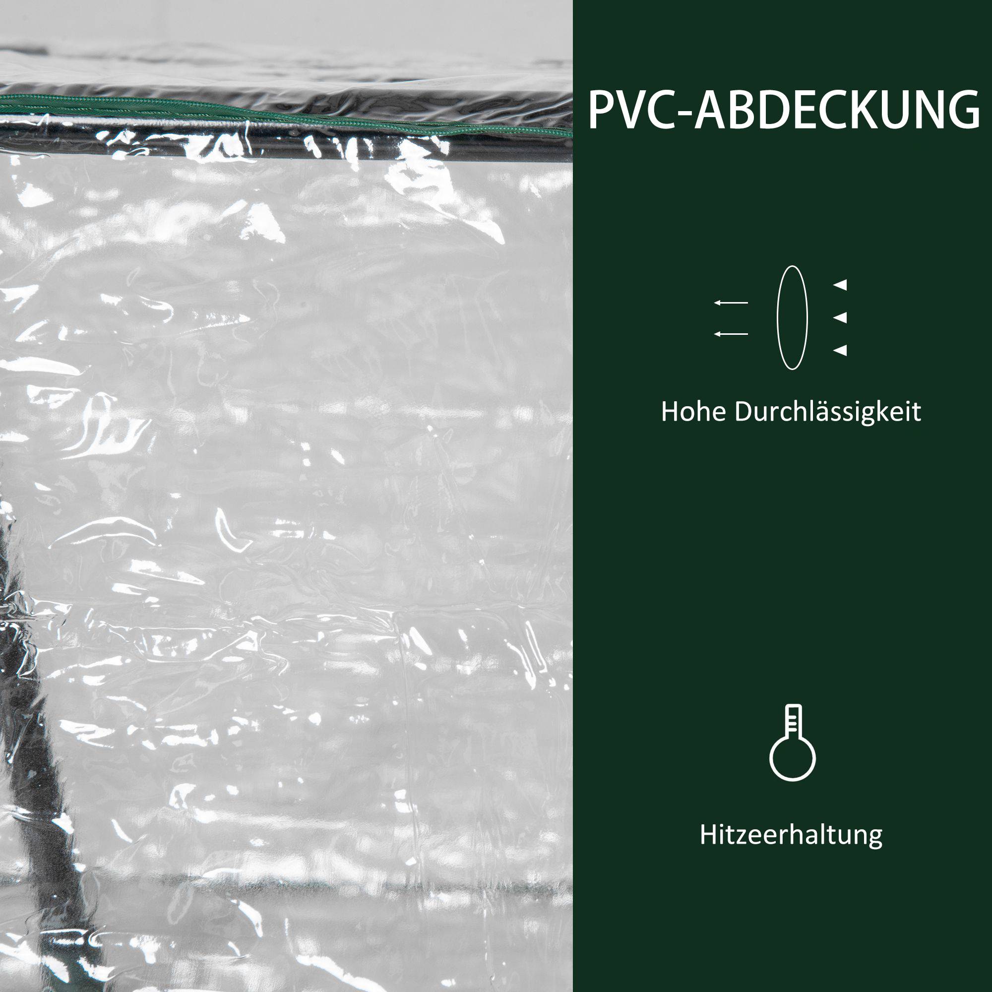 Serre de forçage acier plastique plantes légumes protection hiver 120x60x60cm clair - ComfortXL Outdoor Living - Image 6