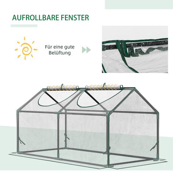 Serre de forçage acier plastique plantes légumes protection hiver 120x60x60cm clair - ComfortXL Outdoor Living - Image 7
