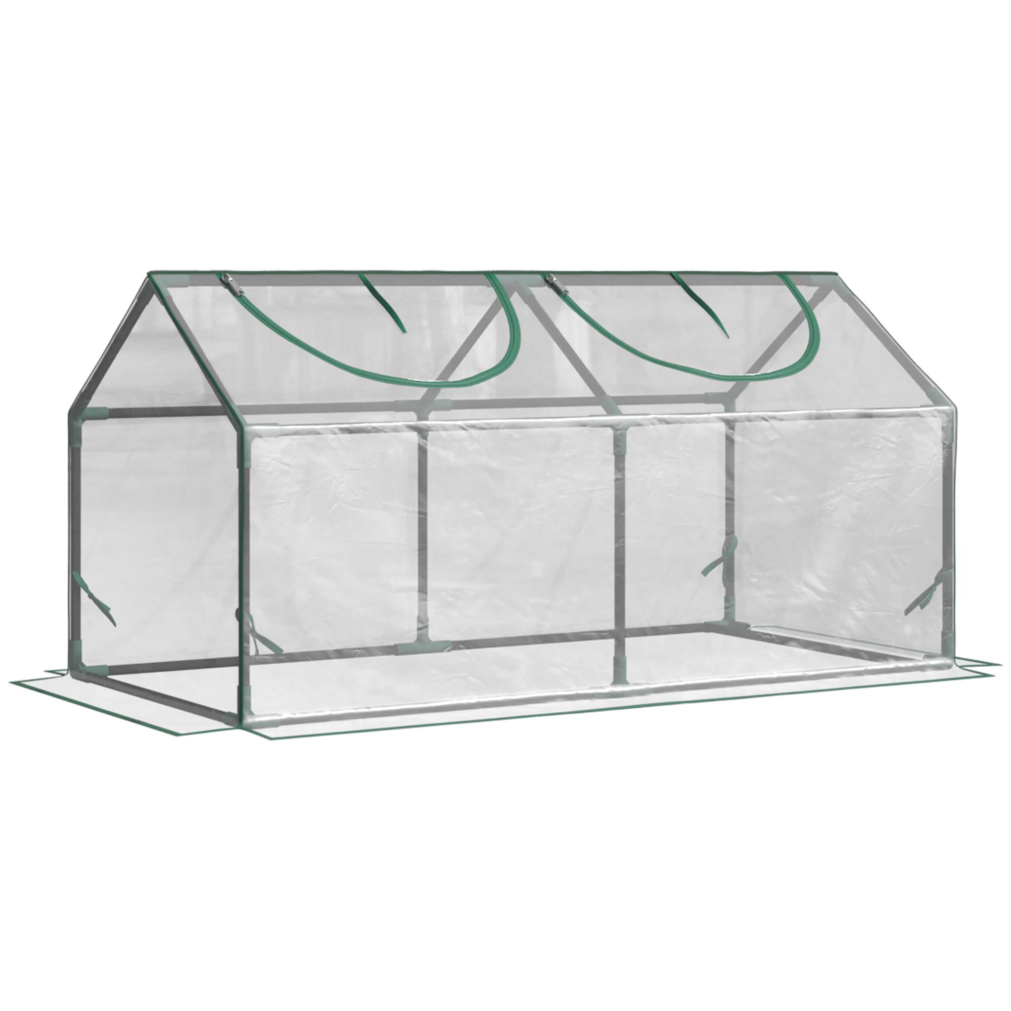 Serre de forçage acier plastique plantes légumes protection hiver 120x60x60cm clair - ComfortXL Outdoor Living - Image 1