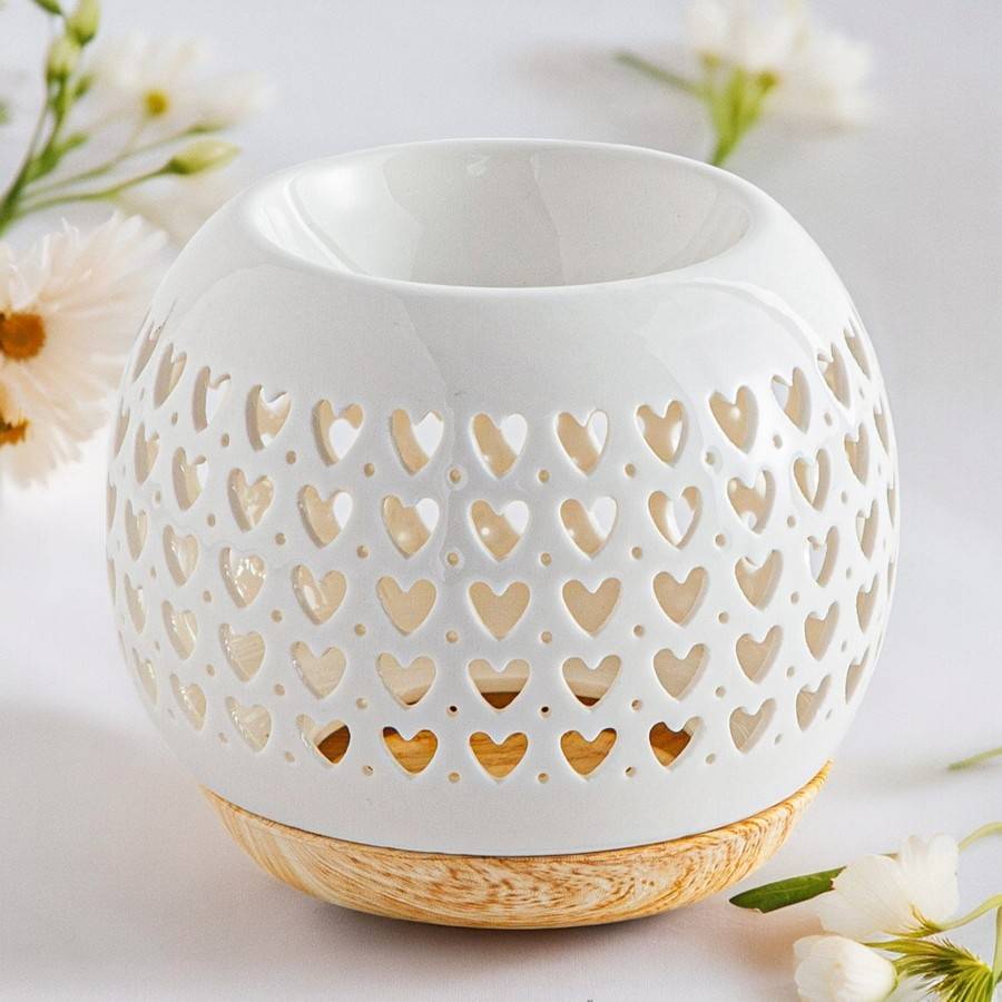 Brûle-Parfum Céramy Coeur 50 ml - Diffuseur Huiles Essentielles, Fondant parfumé - H 9,5 cm - Zen'Arôme - Image 2