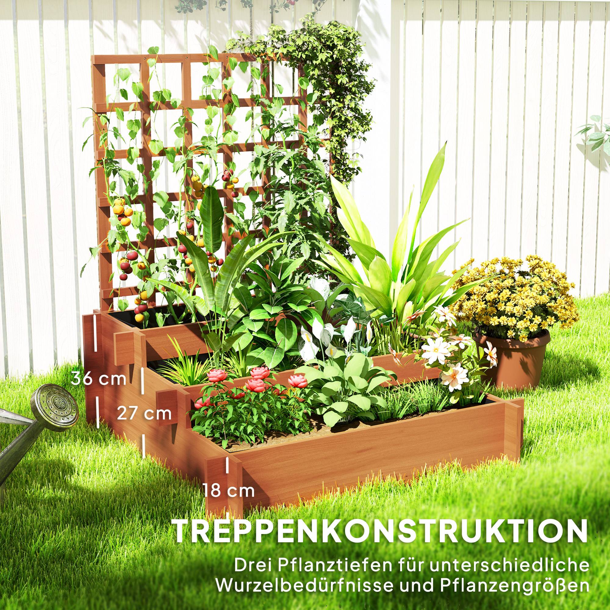 Carré potager avec treillis bois marron 95 x 95 x 110 cm - PANGIVO - Image 7