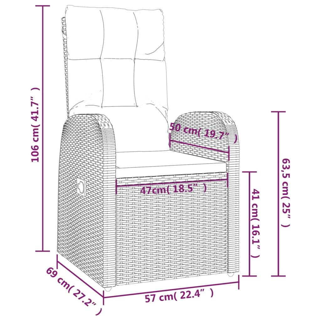 ComfortXL - Salon de Jardin 2 Personnes Résine Tressée Fauteuils Inclinables Table Basse – ComfortXL Outdoor Living - Image 6