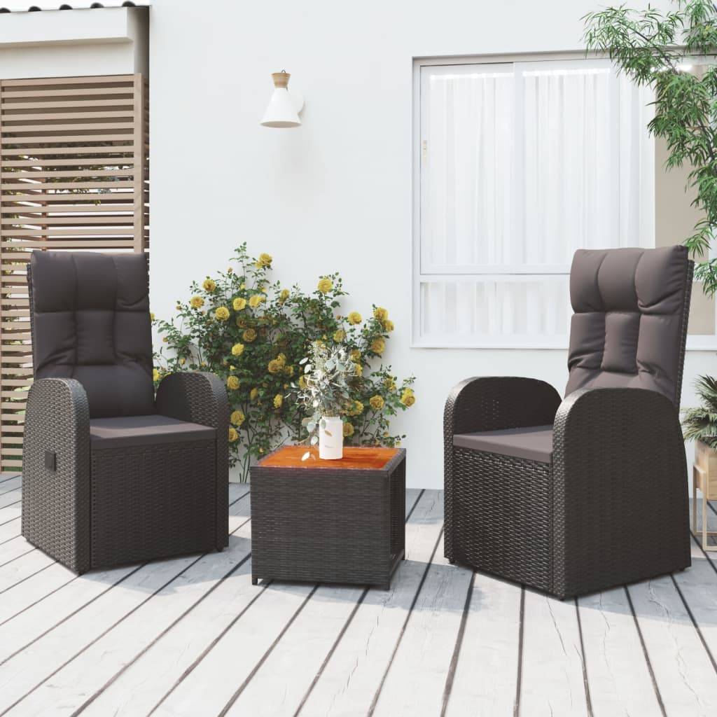 ComfortXL - Salon de Jardin 2 Personnes Résine Tressée Fauteuils Inclinables Table Basse – ComfortXL Outdoor Living - Image 1