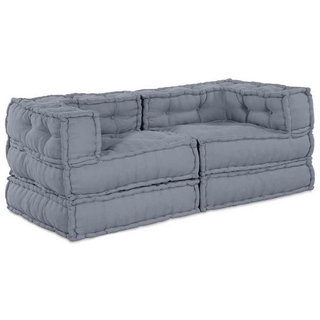 Canapé modulaire tissu gris 140 x 70 x 56 cm - PANGIVO - Image 1