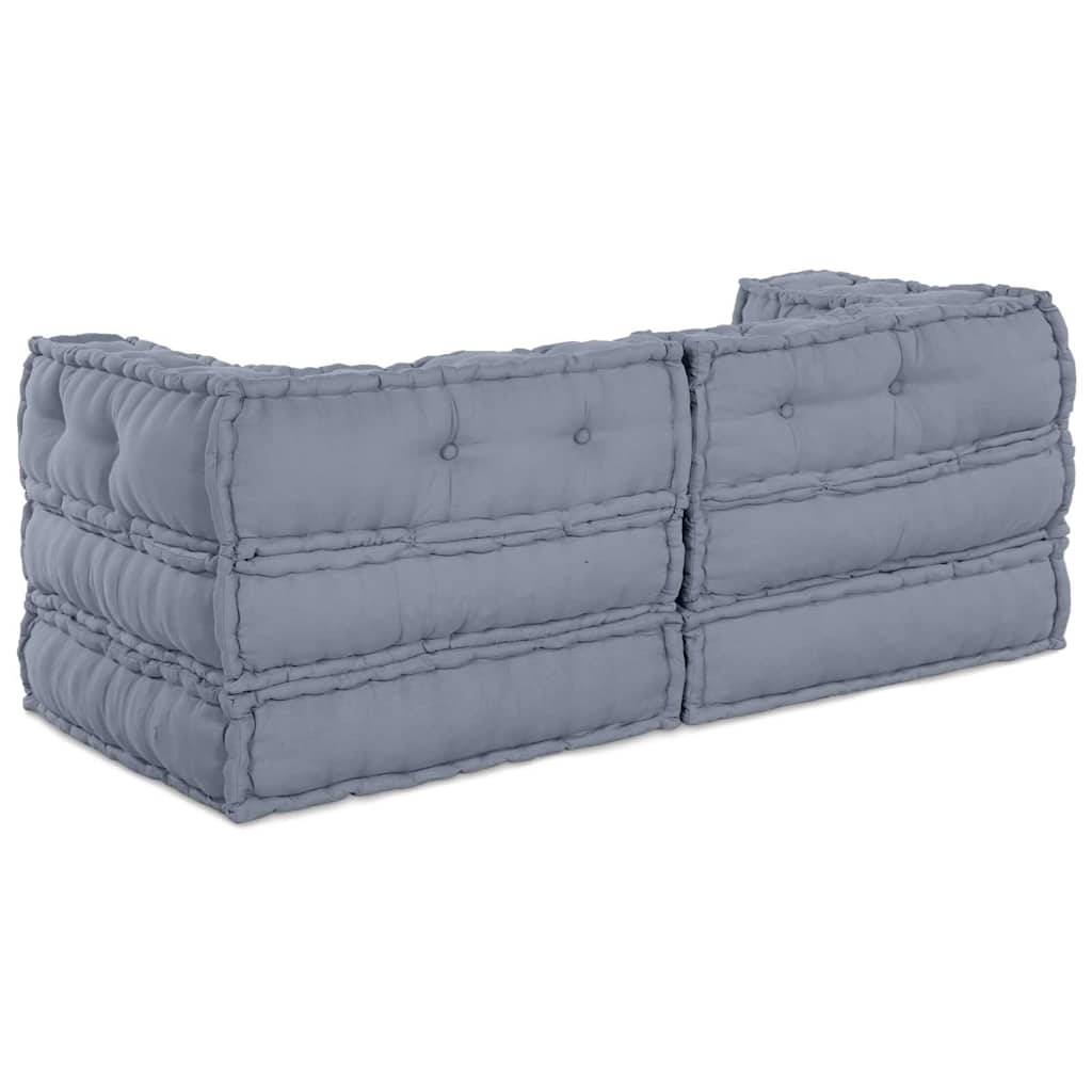 Canapé modulaire tissu gris 140 x 70 x 56 cm - PANGIVO - Image 7