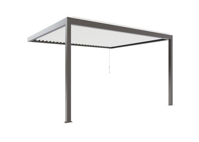 Pergola Bioclimatique Aluminium Adossée Gris 4x3,5 Manuelle S ORIAL France - Image 8