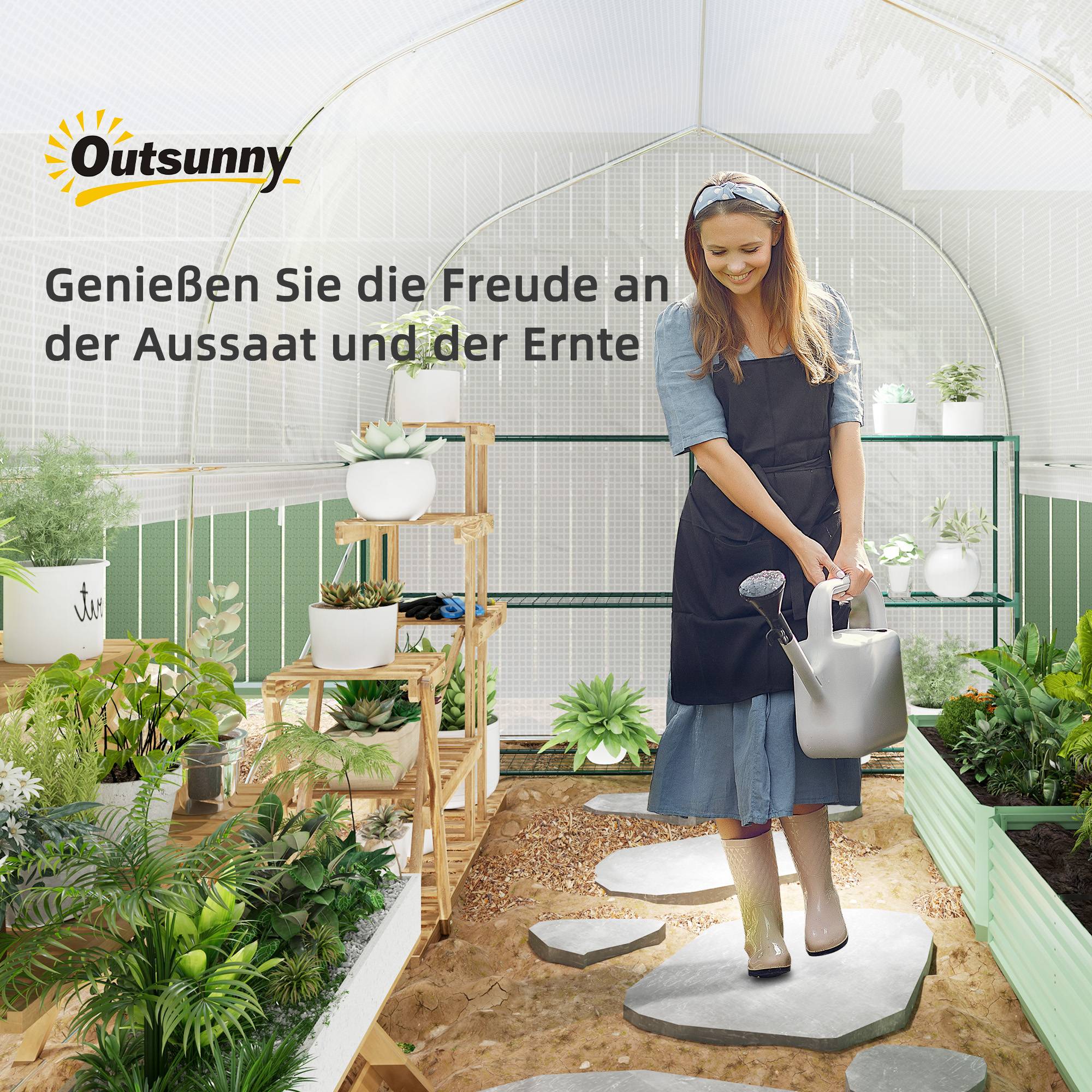 Polytunnel 3 x 2 x 2 m, parois latérales enroulables, bâche UV, cadre acier, Blanc - Image 10