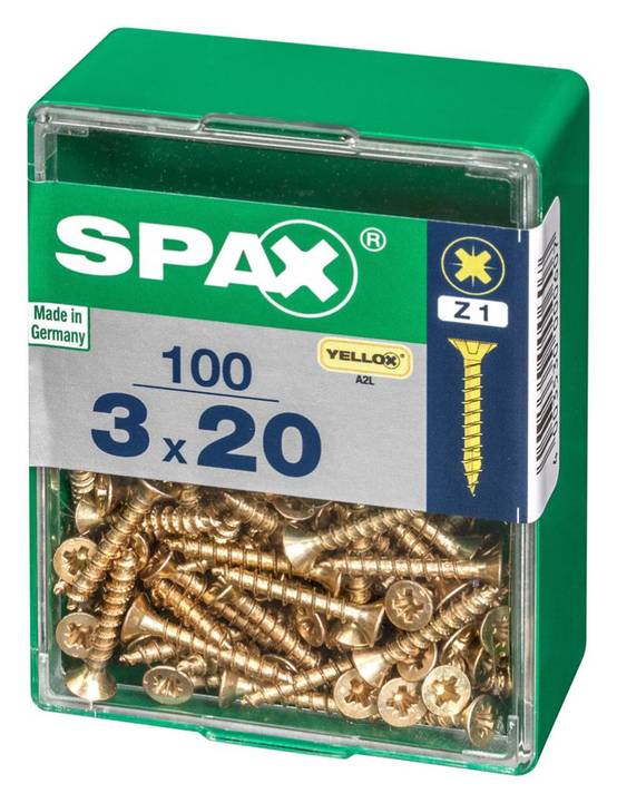 Spax - Lot de 100 vis acier tête fraisée pozidriv SPAX, Diam.3 mm x L.20 mm - Image 4