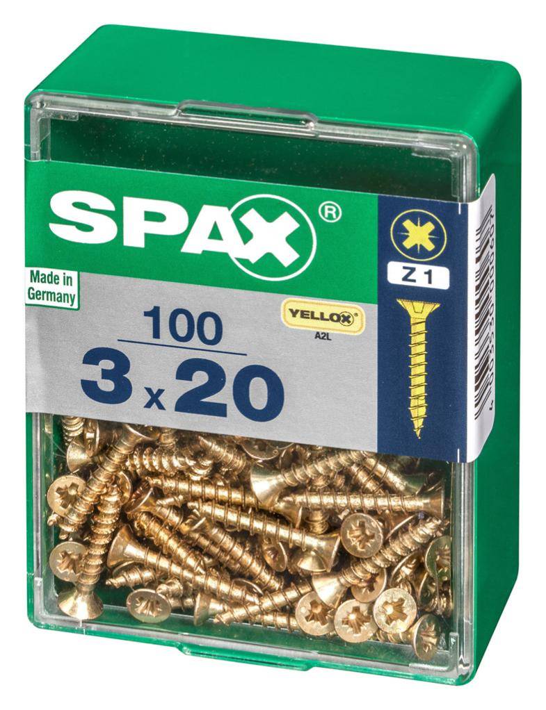 Spax - Lot de 100 vis acier tête fraisée pozidriv SPAX, Diam.3 mm x L.20 mm - Image 4