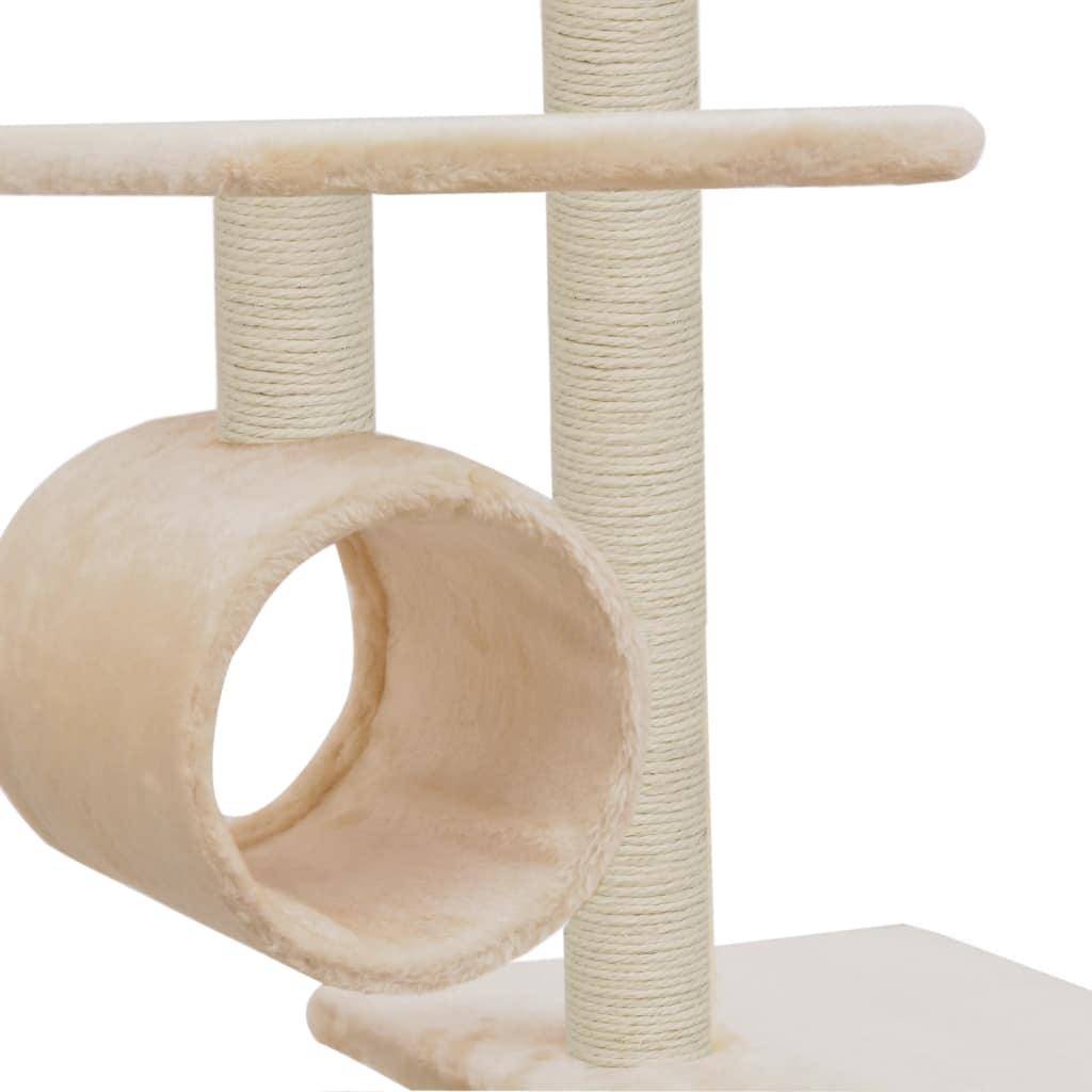 Helloshop26 - Arbre à chat griffoir grattoir niche jouet animaux peluché en sisal 260 cm beige - Image 5