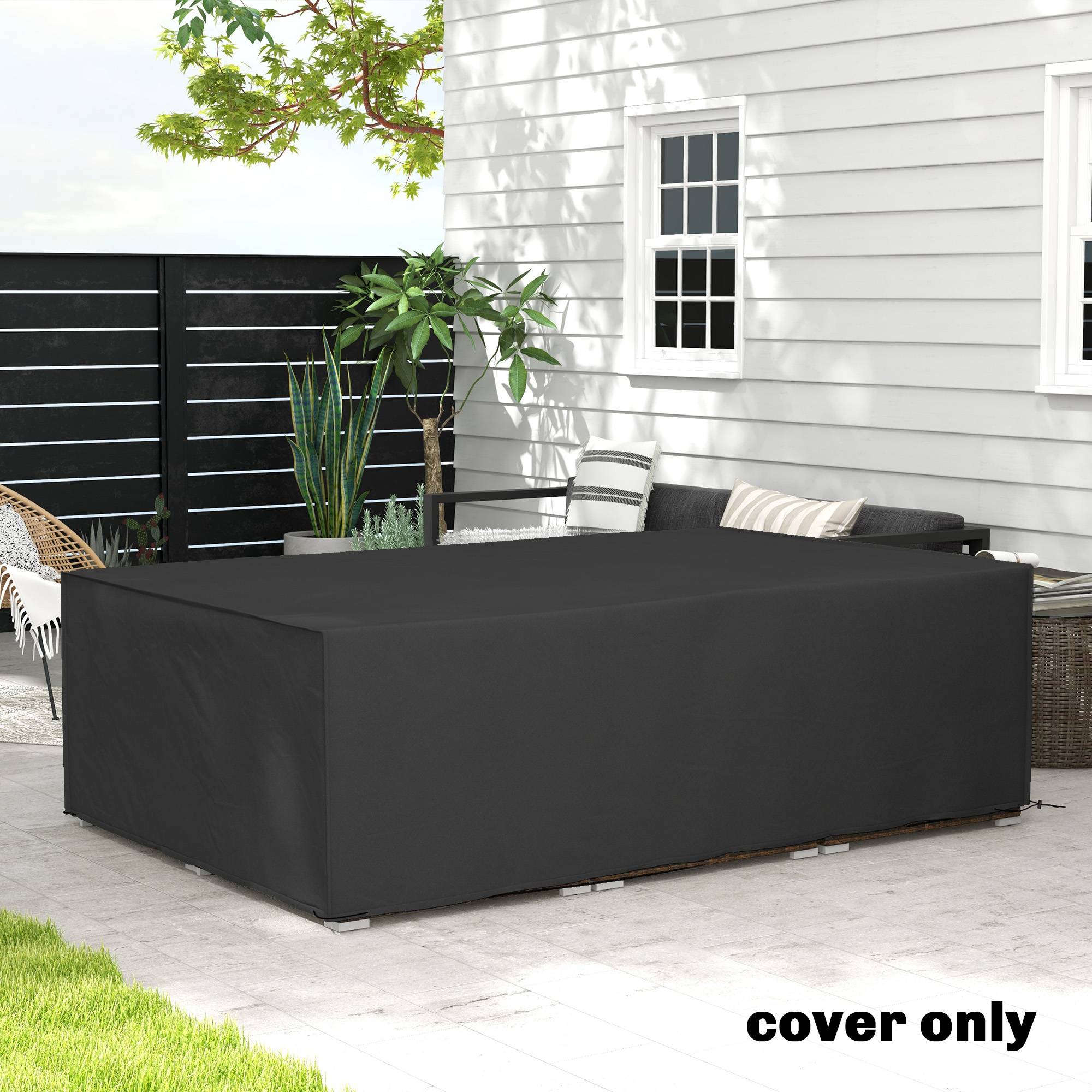 Outsunny - Housse de Protection Étanche Salon de Jardin 210x140x80cm Imperméable 600D Oxford Tissu Bâche Vert - HOMCOM - Image 2