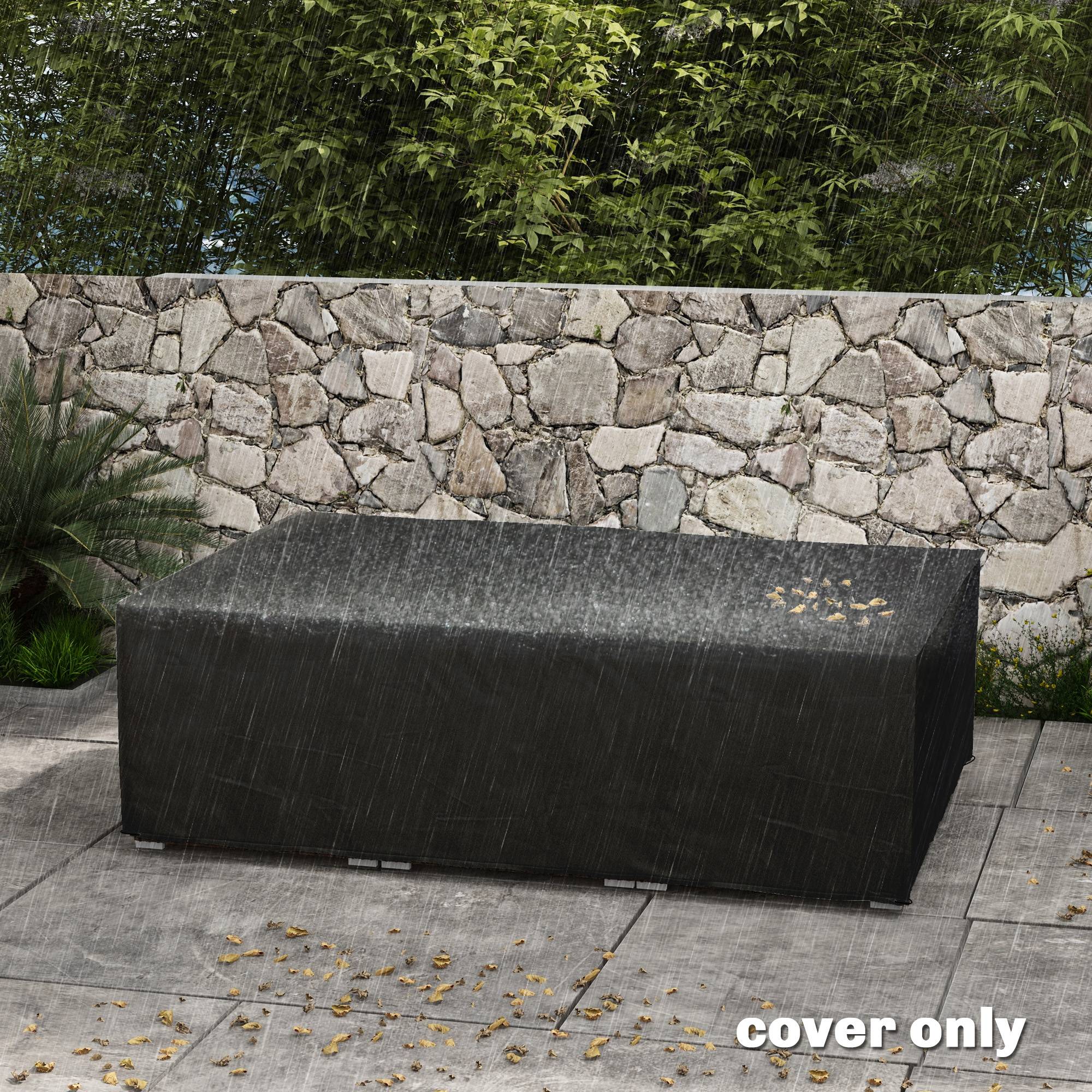 Outsunny - Housse de Protection Étanche Salon de Jardin 210x140x80cm Imperméable 600D Oxford Tissu Bâche Vert - HOMCOM - Image 4