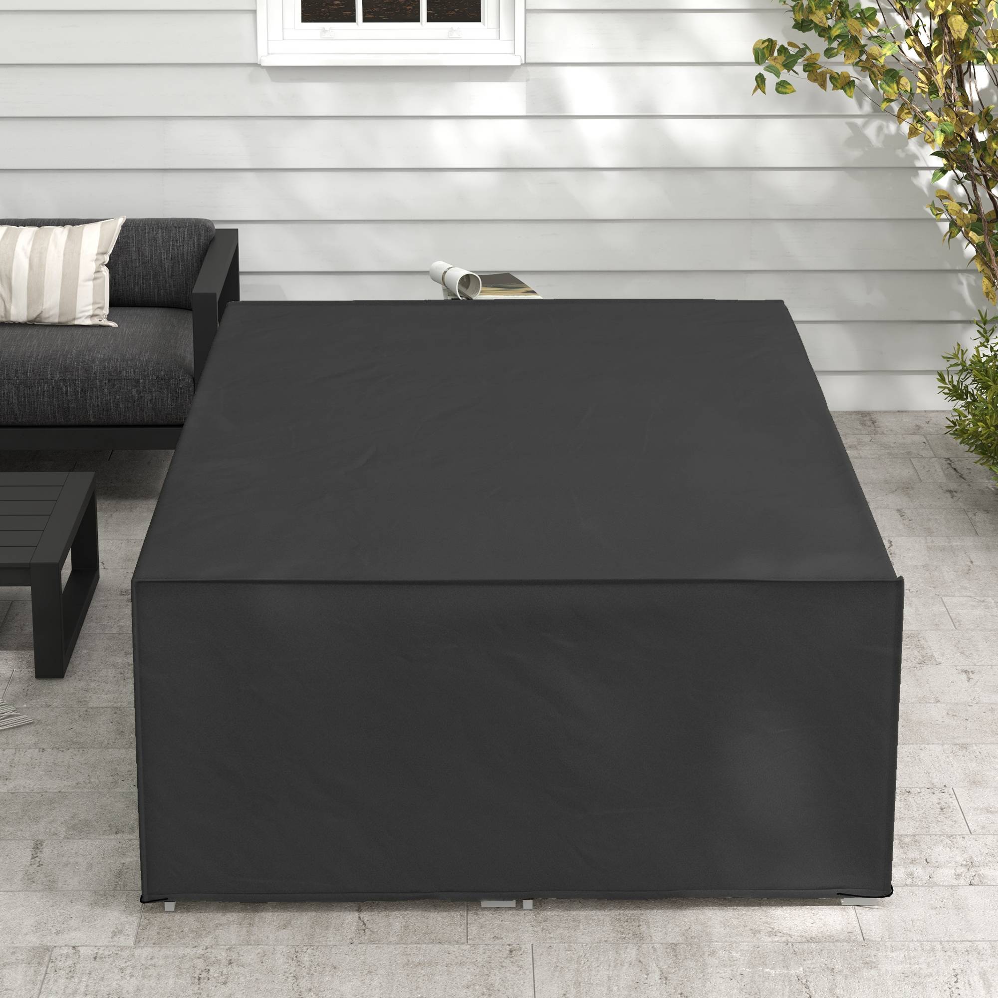 Outsunny - Housse de Protection Étanche Salon de Jardin 210x140x80cm Imperméable 600D Oxford Tissu Bâche Vert - HOMCOM - Image 5